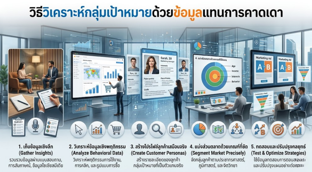 วิธีวิเคราะห์กลุ่มเป้าหมายด้วยข้อมูลแทนการคาดเดา